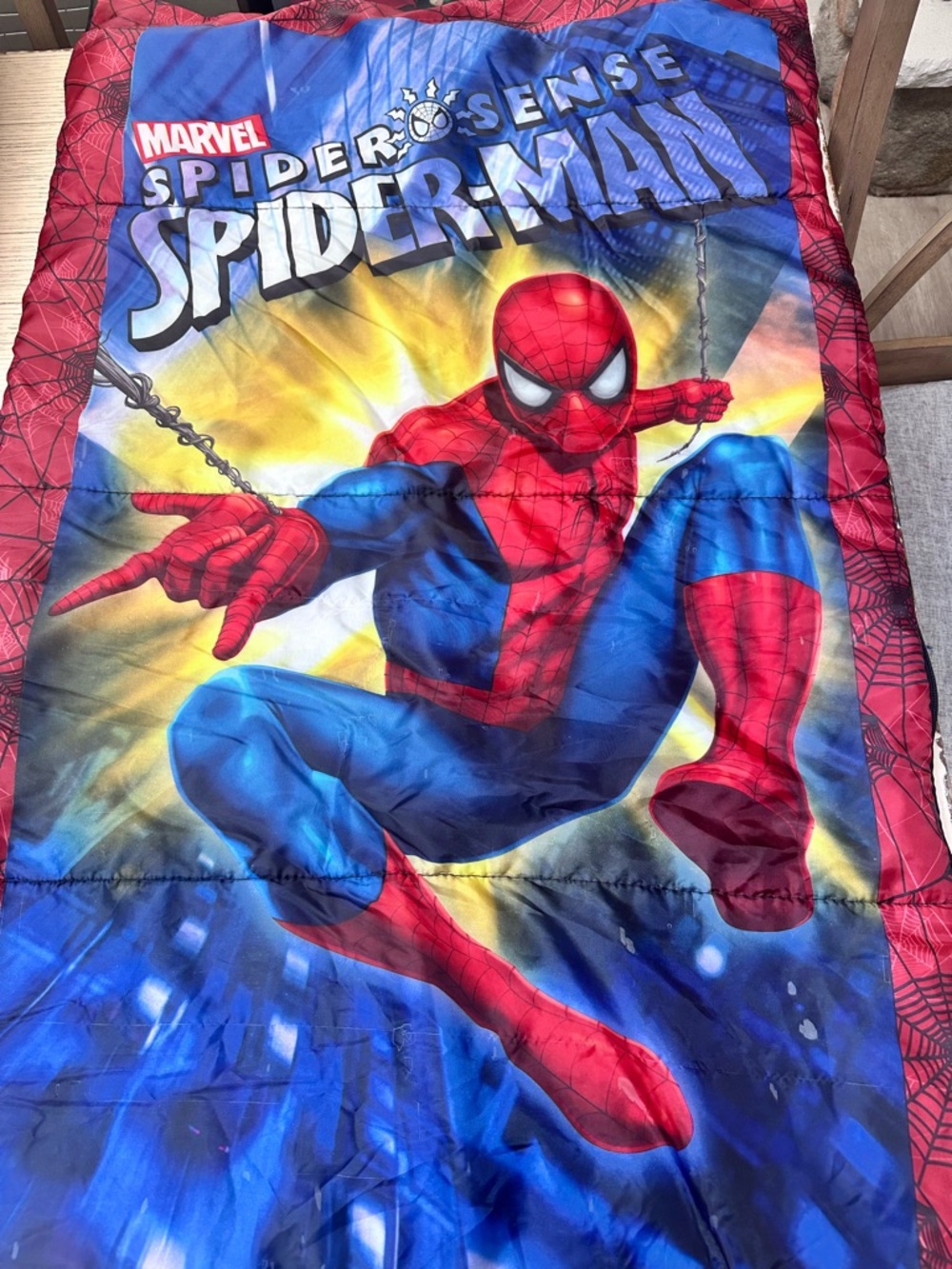 Marvel Spider-Man Action Sleeping Bag in Red, Blue & Yellow